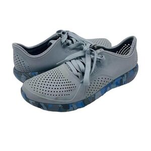 Crocs LiteRide Pacer Sneakers Athletic Shoes 206494 Camo Trim Womens Sz 10 Gray